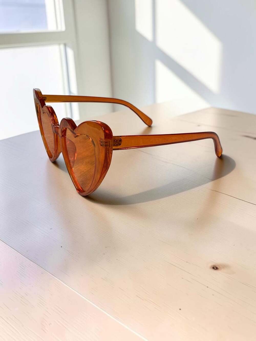 Retro Heart-Shaped Orange Fashion Sunglasses